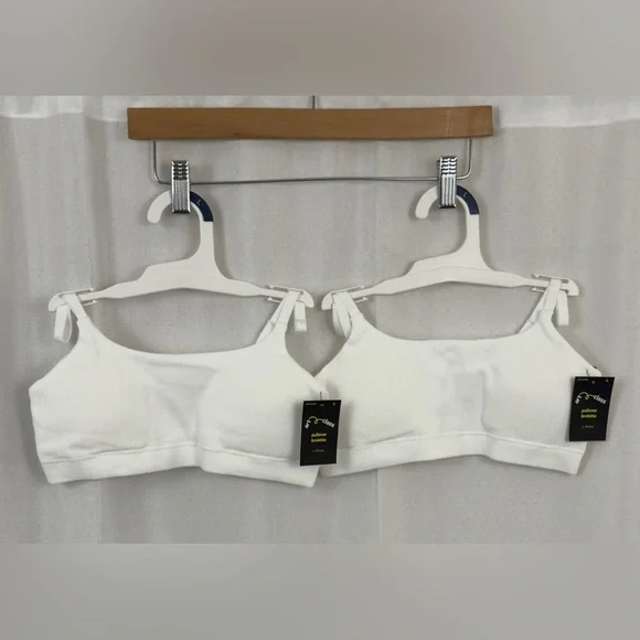 Art Class Girls (Set of 2)White Ribbed Pullover Bralette Adjustable Straps Large - Picture 5 of 8